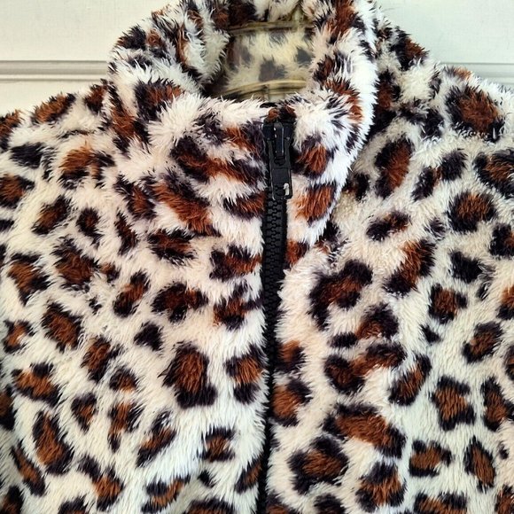 La Miel Leopard Print Faux Fur Mob Wife Plushy Lined Jacket Oversized Small - Picture 4 of 8